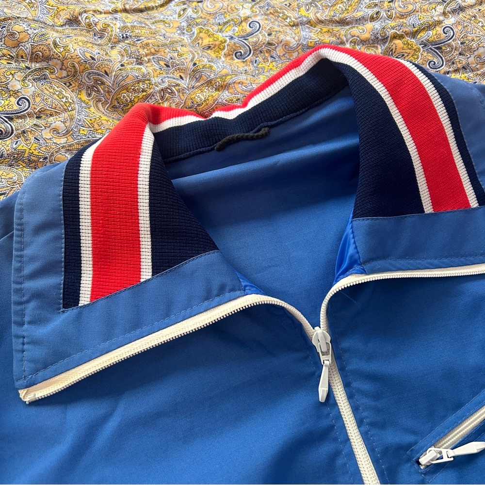 Vintage 70s 80s Tenson Sweden Blue & Navy Zip Windbreaker Streetwear Jacket - Picture 7 of 16